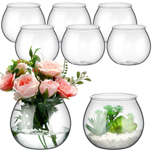 Clear Fish Bowl Vases (Set of 8)