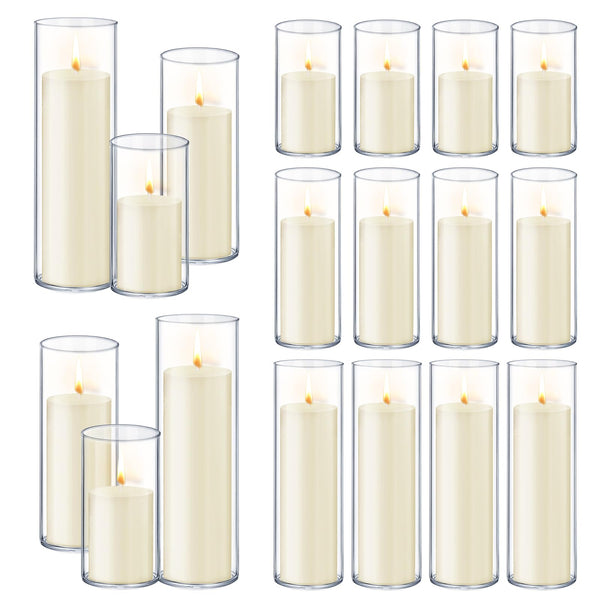 Ivory Pillar Candles & Glass Holders