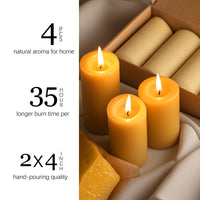 Beeswax Pillar Candles (Set of 4)