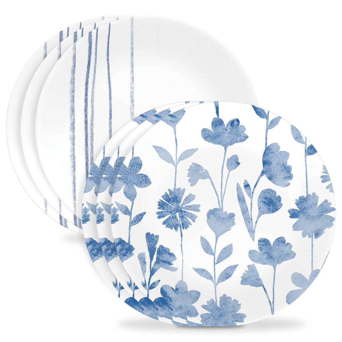 Botanical Glass Lunch Plates (Set of 6)