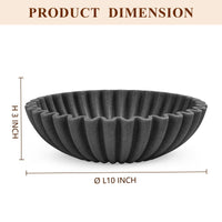 Black Stone Ruffle Bowl