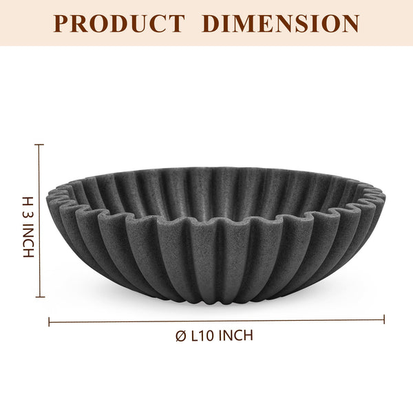Black Stone Ruffle Bowl