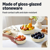 Ivory Stoneware Serving Bowls (Set of 3)