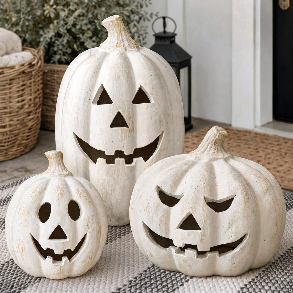 White Terracotta Pumpkin Lantern