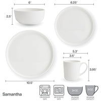 White Round Dinnerware (Set of 16)