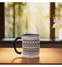 Dark Blue & White Ceramic Mug