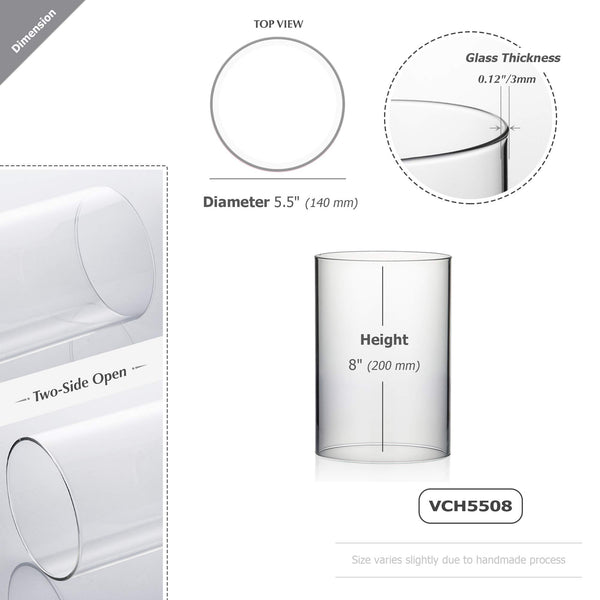 Clear Glass Hurricane Candle Sleeve