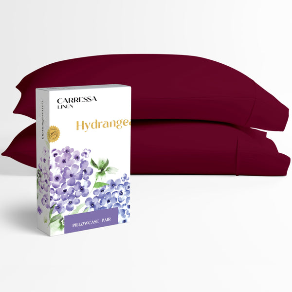 Burgundy Cotton Pillowcases (Set of 2)