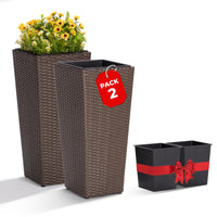 Mocha Rattan Planter (Set of 2)