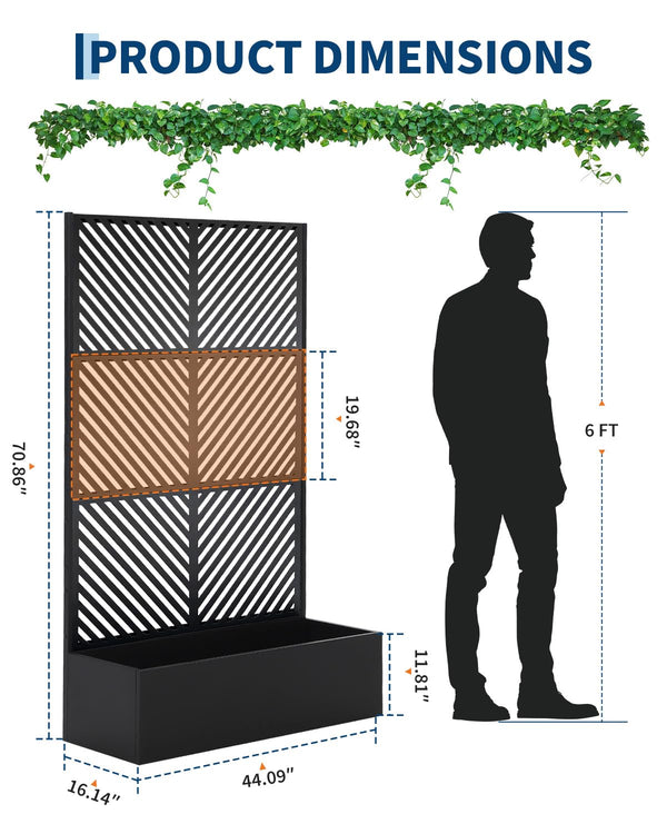 Metal Planter Box With Trellis