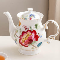 Blue & Red Ceramic Teapot