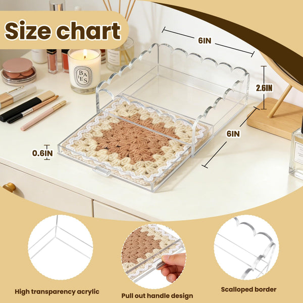 Clear Scalloped Acrylic Tray