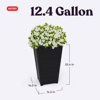 Graphite Wood-Look Planters (Set of 2)