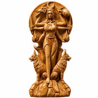Wooden Hecate Goddess Key Carving