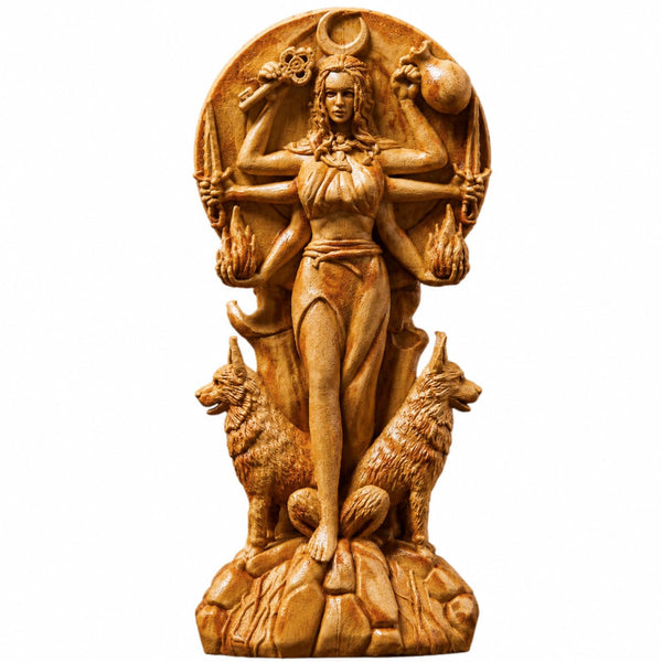 Wooden Hecate Goddess Key Carving