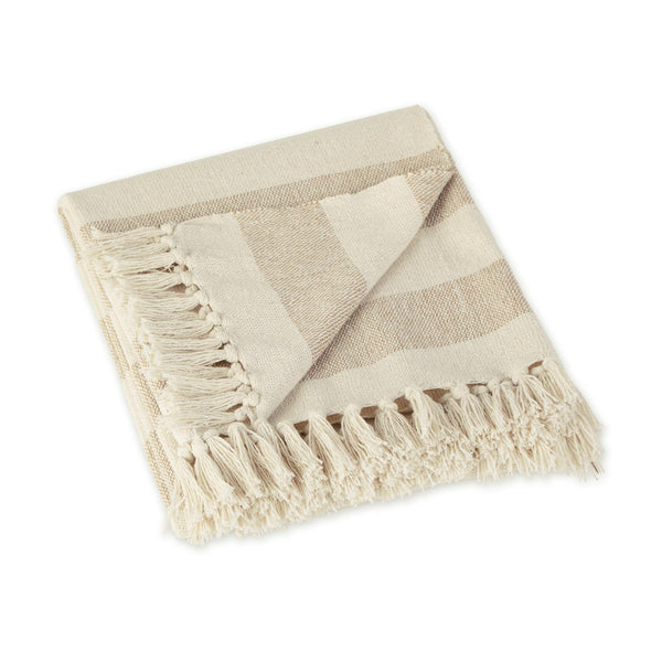 Stone Striped Cotton Throw