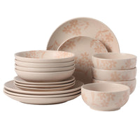 Pink Floral Dinnerware Set (Set of 16)