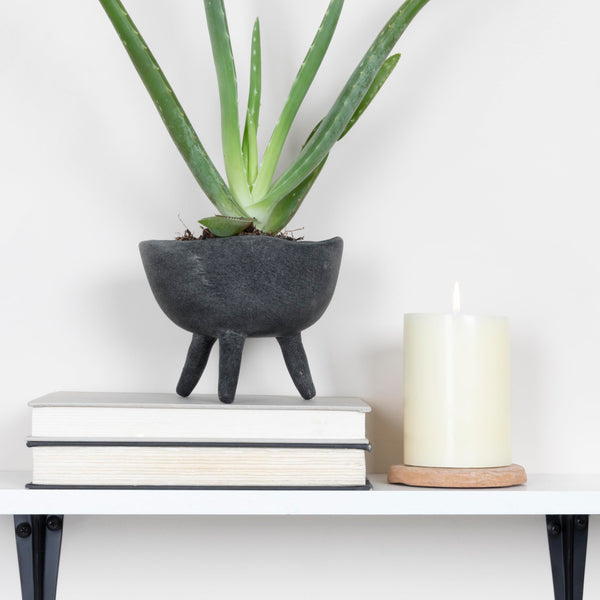 Slate Terracotta Footed Bowl