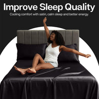 Black Satin Pillowcases (Set of 8)