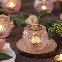 Pink Round Glass Votives (Set of 12)