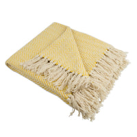 Marigold Chevron Cotton Throw