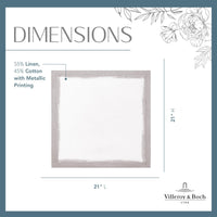 White & Silver Linen Napkins (Set of 4)