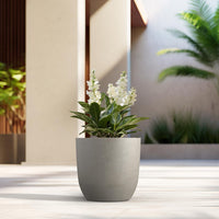 Curved Weathered Concrete Planter