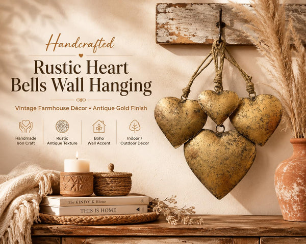 Gold Metal Hearts (Set of 4)