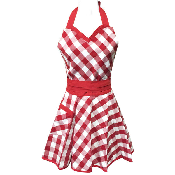 Red Gingham Hostess Apron