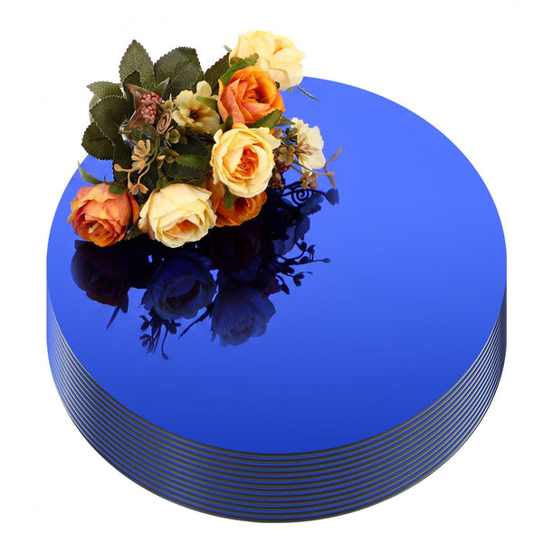 Blue Mirror Candle Plate (Set of 12)