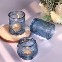 Blue Glass Votive Holders (Set of 24)