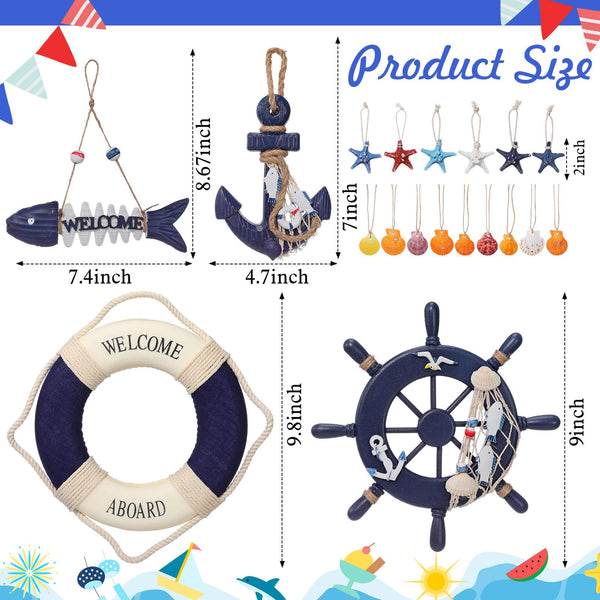 Nautical Fishing Net Decor (Set of 11)
