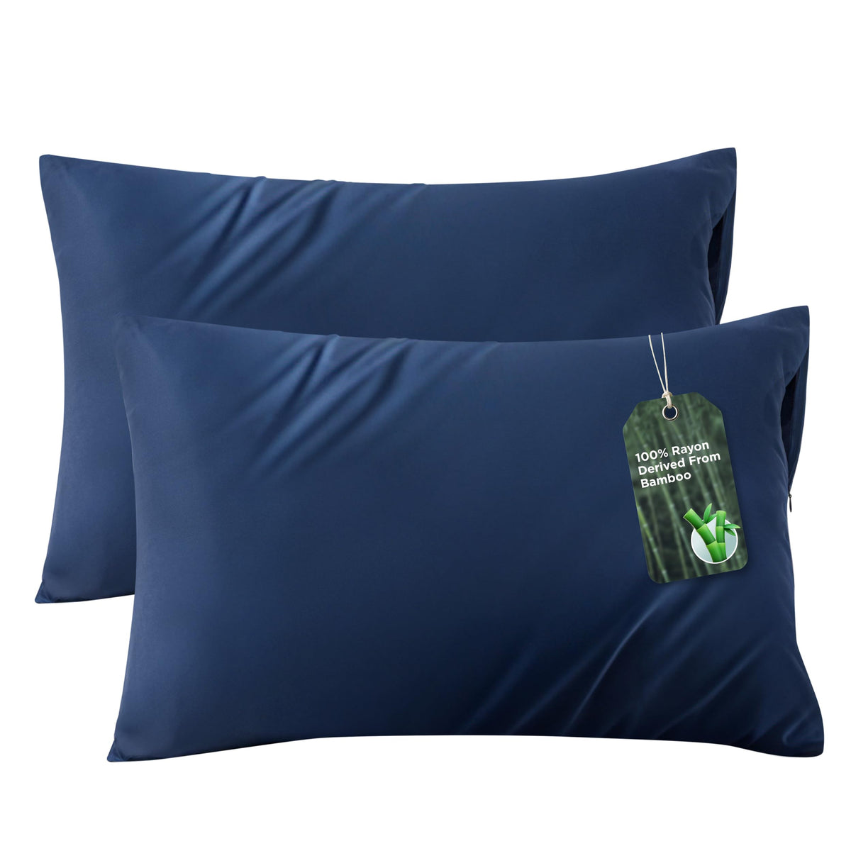 Navy Bamboo Pillowcases (Set of 2)