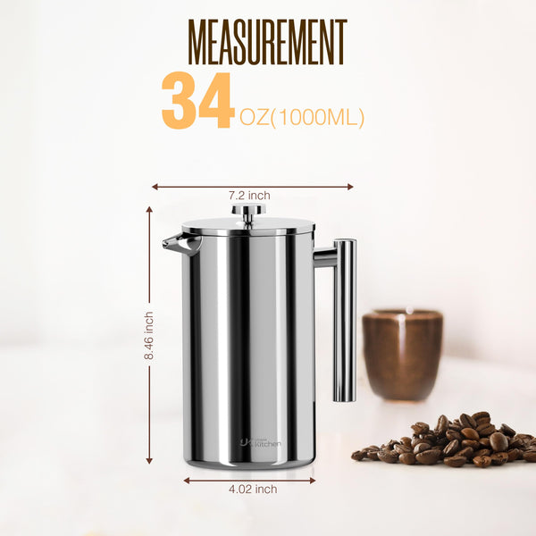 Silver Steel French Press