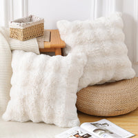 Cream Faux Wool Pillow Cover (Set of 2)