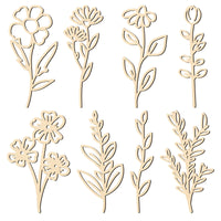3D Wooden Flowers Wall Decor (Set of 8)