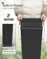 Black Rattan Planters (Set of 2)