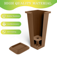 Brown Ribbed Planters (Set of 2)