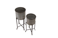 Iron Planter on Stand (Set of 2)