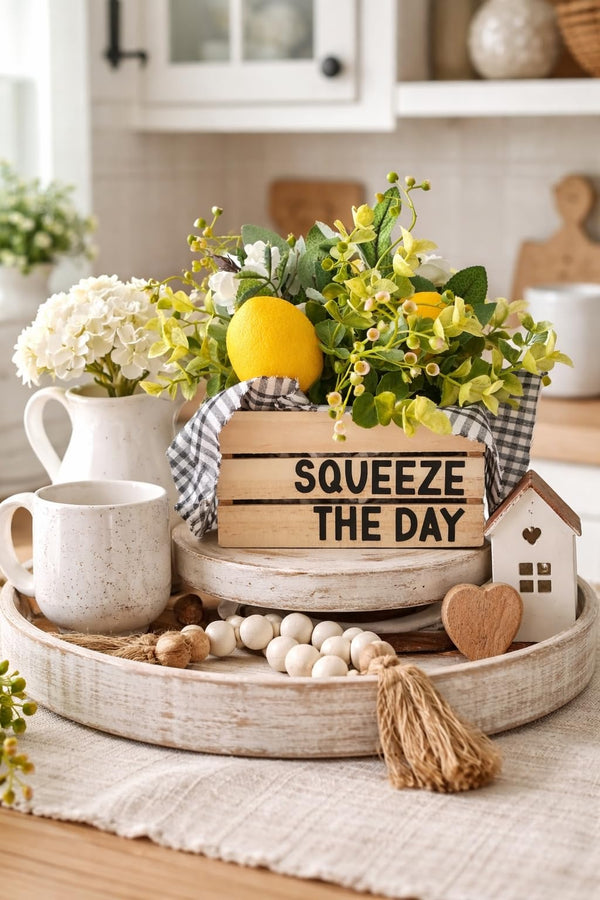 Faux Lemon Crate Decor