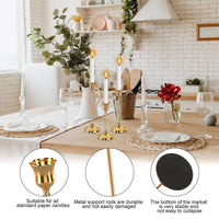 Gold Taper Candle Holders (Set of 12)