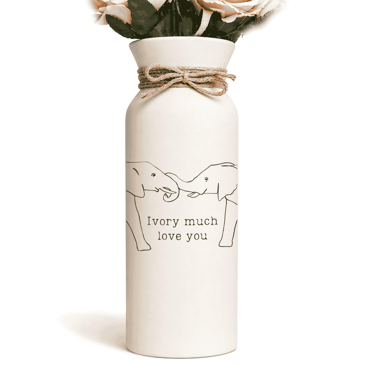 Ivory Elephant Keepsake Vase