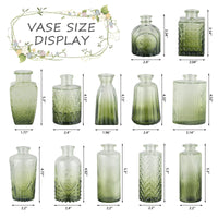 Gradient Green Bud Vases (Set of 12)