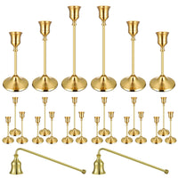 Gold Brass Taper Candle Holders (Set of 24)