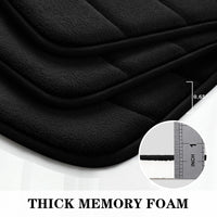 Black Memory Foam Bath Mat (Set of 3)