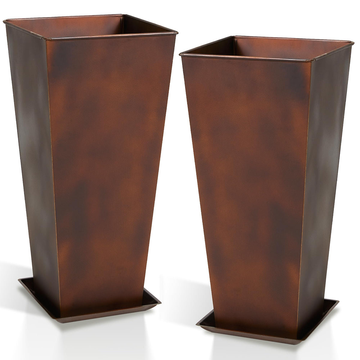 Bronze Metal Planters (Set of 2)