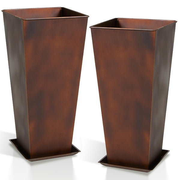 Bronze Metal Planters (Set of 2)