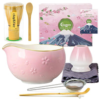Pink Ceramic Matcha Set (Set of 9)