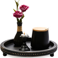 Black Beaded Wooden Tray