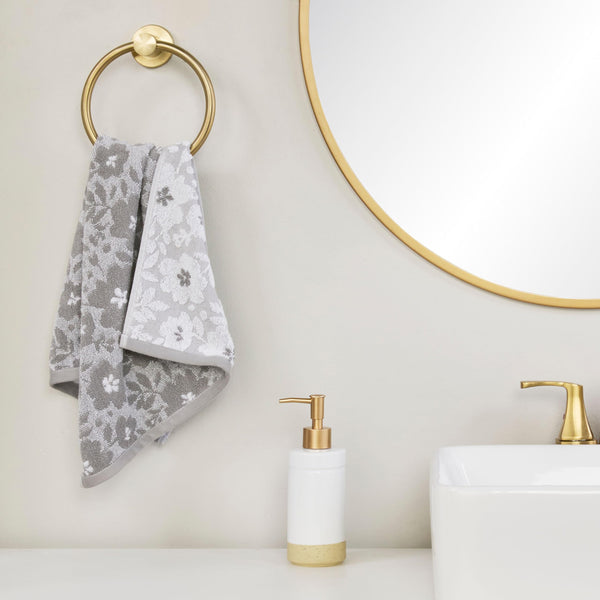 Floral Jacquard Hand Towels (Set of 2)